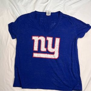 Giants PINK Victoria's Secret 5th & Ocean NFL Sequined Jersey Women Sz L A020224